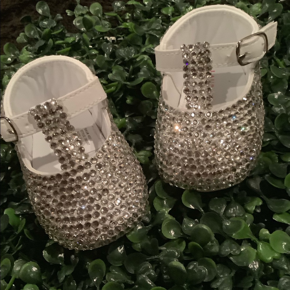 Glass Rhinestone Handmade Baby Shoes